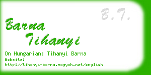 barna tihanyi business card